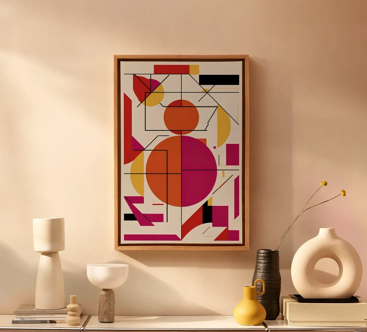 Dynamisches Duo: Ein lebendiger abstrakter Kunstdruck Leinwand von Artistic-shop