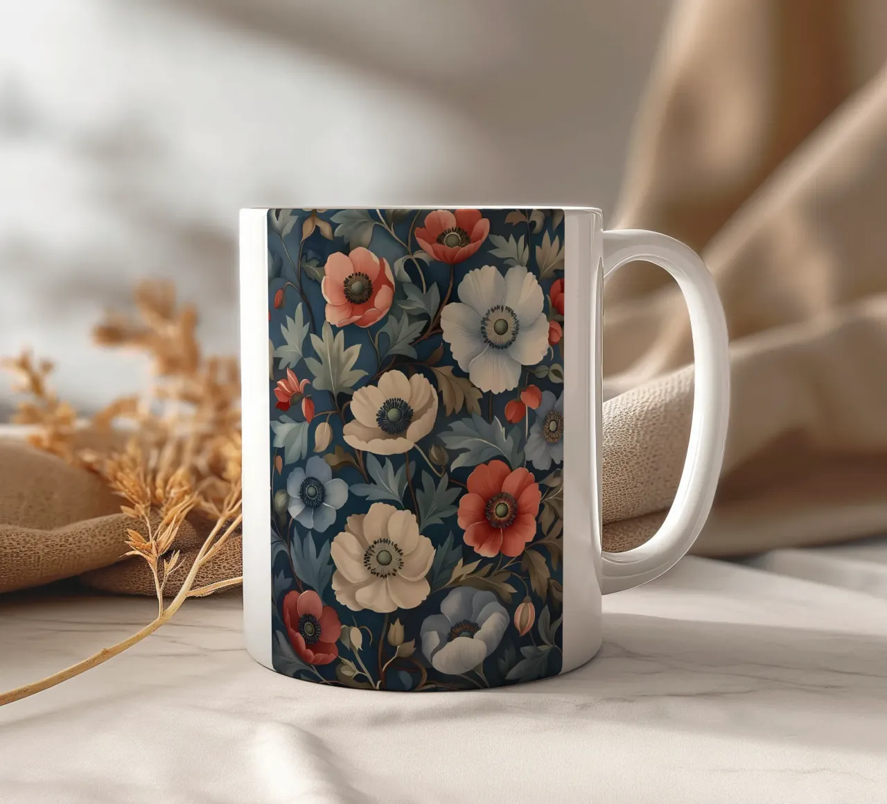 Incantevole arazzo floreale tazza in ceramica da Artistic-shop