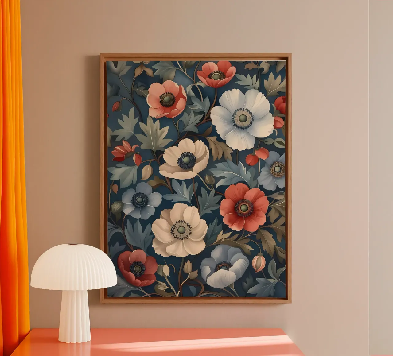 Incantevole arazzo floreale tela con Cornice a cassetta da Artistic-shop