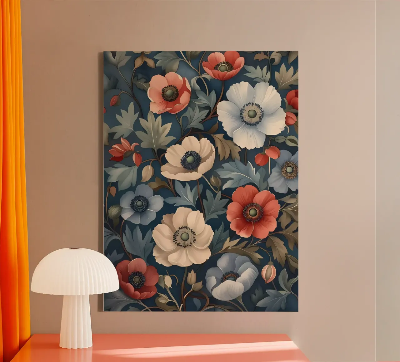 Incantevole arazzo floreale tela con Cornice a cassetta da Artistic-shop