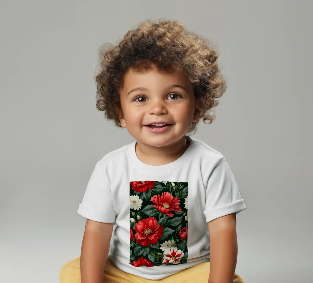 Rapsodia floreale: Una sinfonia di bianco e rosso maglietta neonato da Artistic-shop