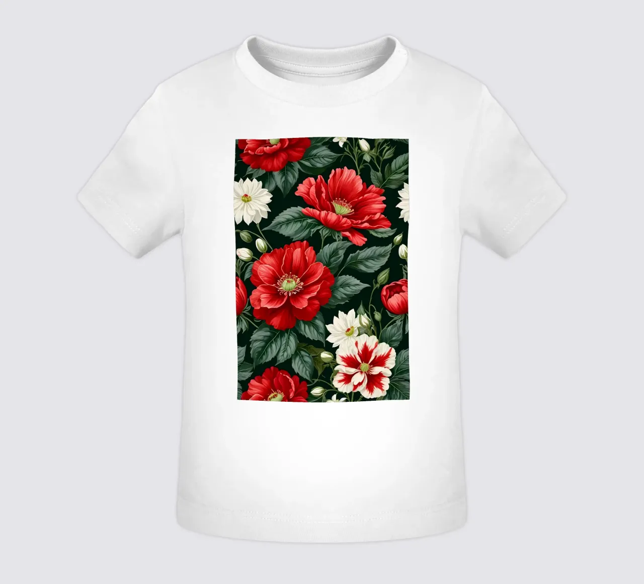 Rapsodia floreale: Una sinfonia di bianco e rosso maglietta neonato da Artistic-shop