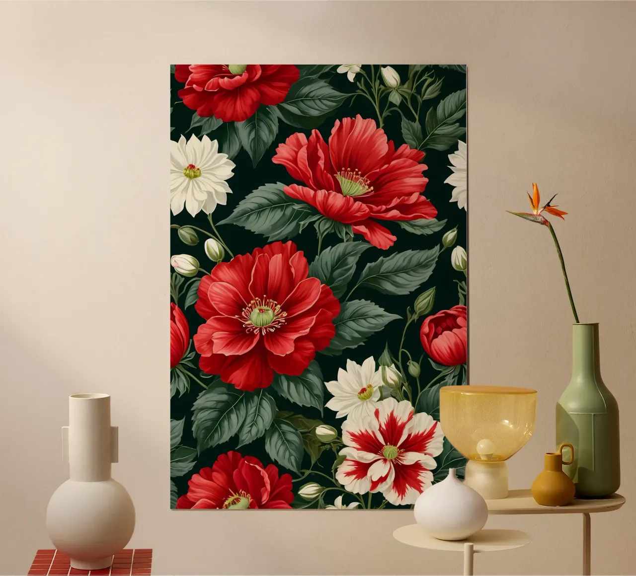 Rapsodia floreale: Una sinfonia di bianco e rosso carta hahnemühle da Artistic-shop