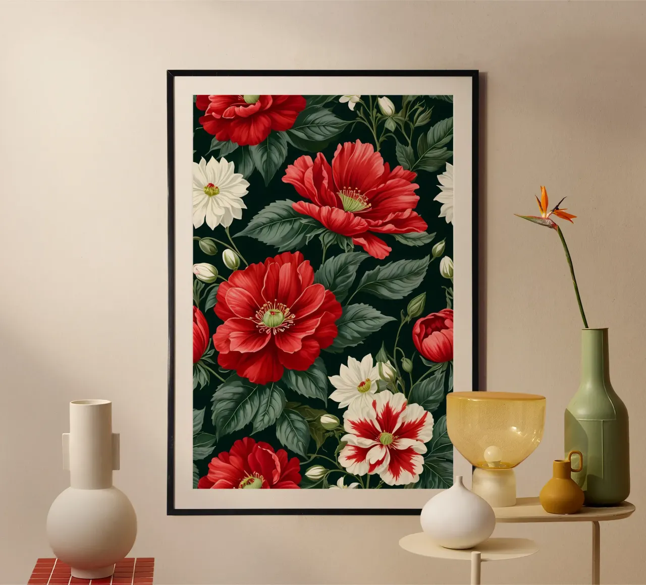 Rapsodia floreale: Una sinfonia di bianco e rosso carta hahnemühle da Artistic-shop