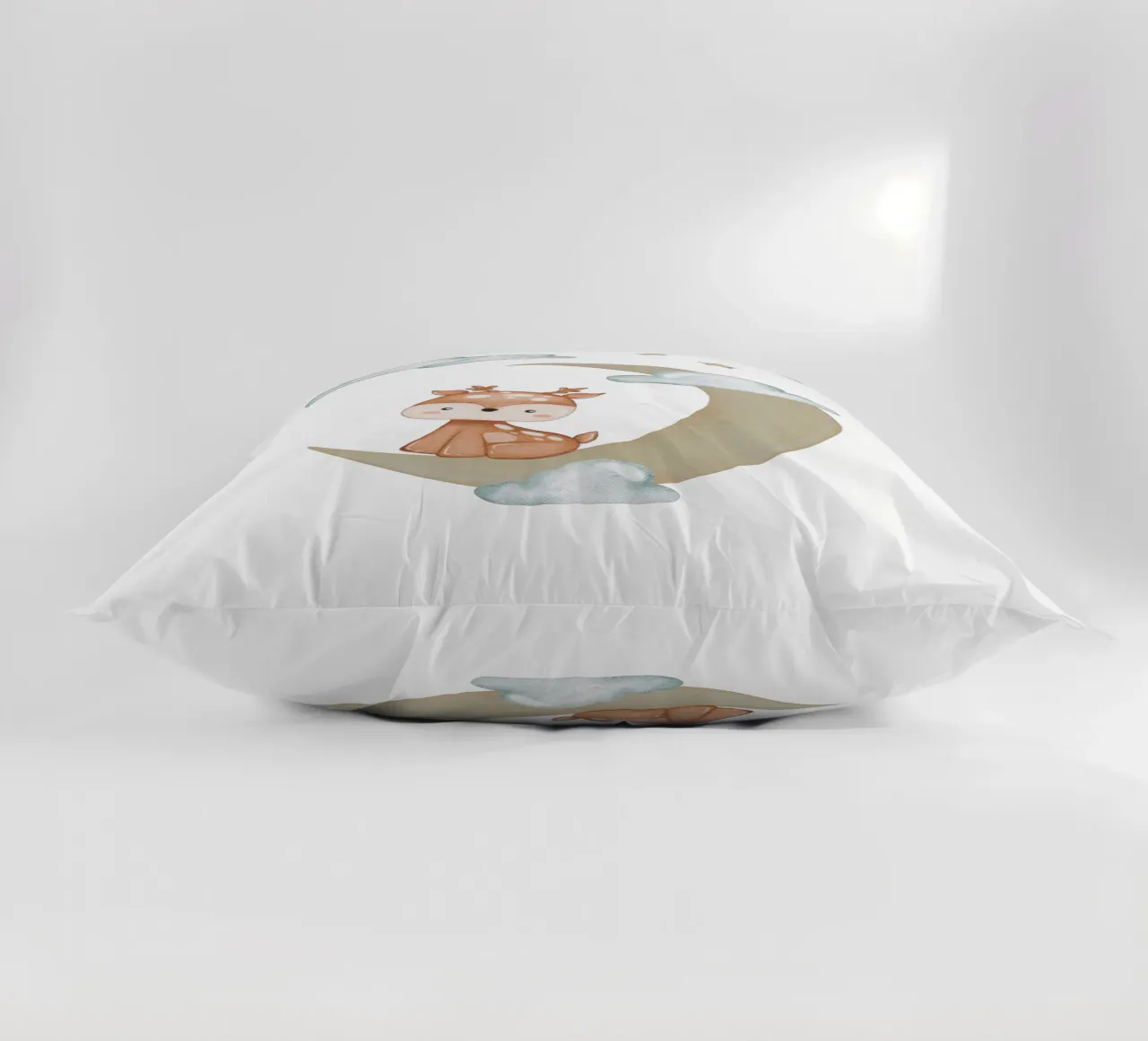 Deer in the Moonlight decorative cushion by Doodle Dreams Art