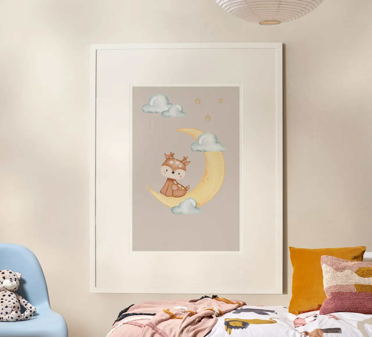 Deer in the Moonlight hahnemühle by Doodle Dreams Art