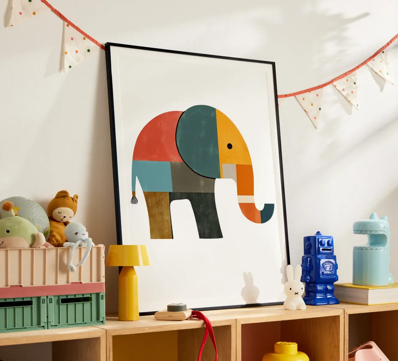 Cute Elephant poster with aluminum frame by HookASmile