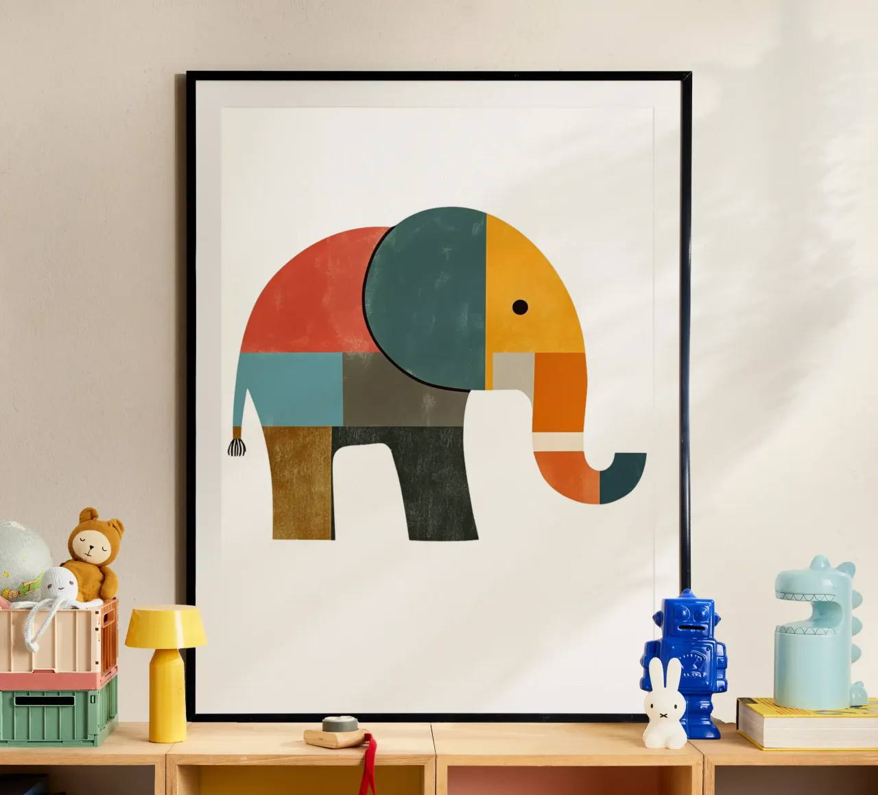 Cute Elephant poster with aluminum frame by HookASmile