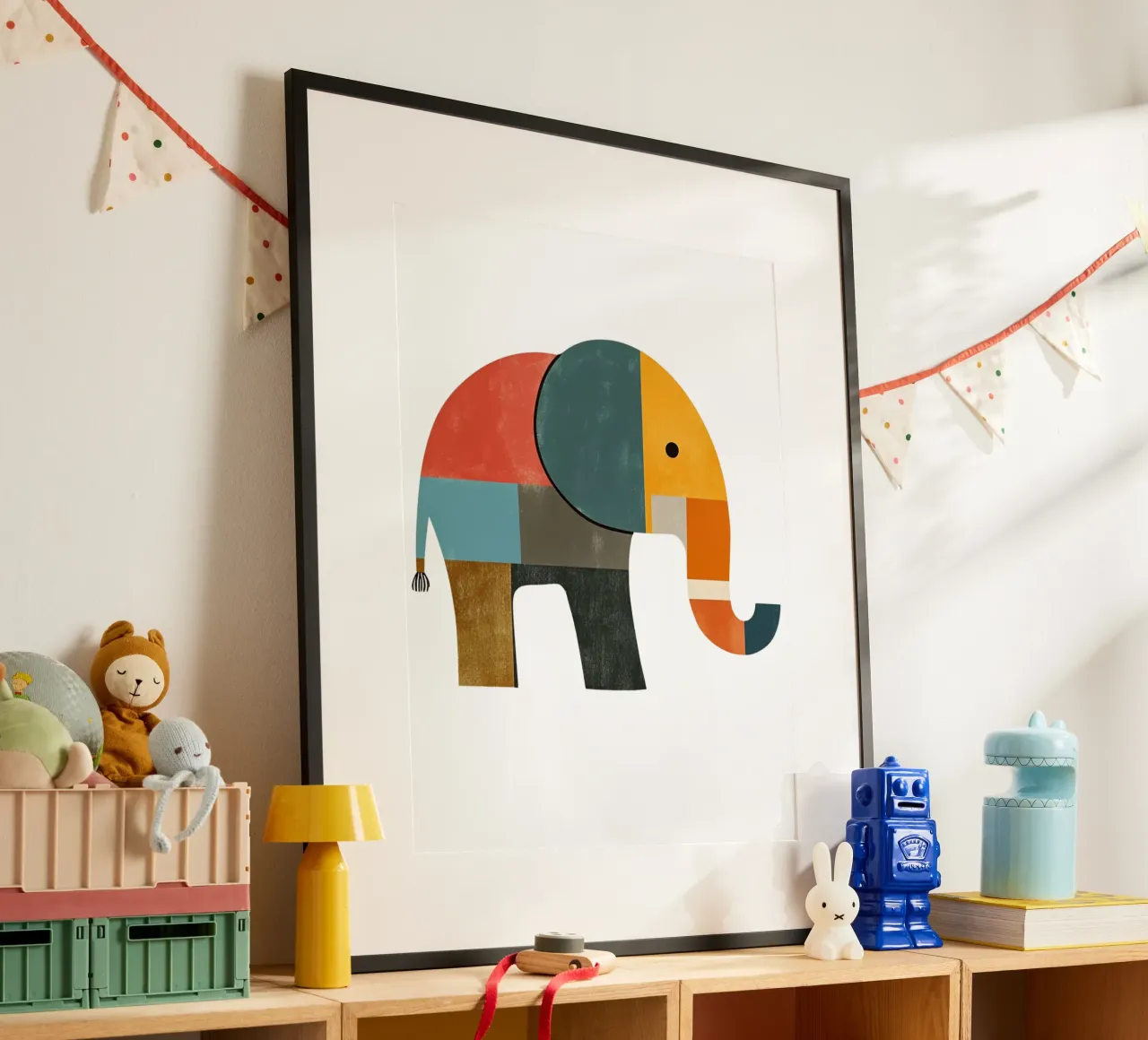 Cute Elephant poster with aluminum frame by HookASmile