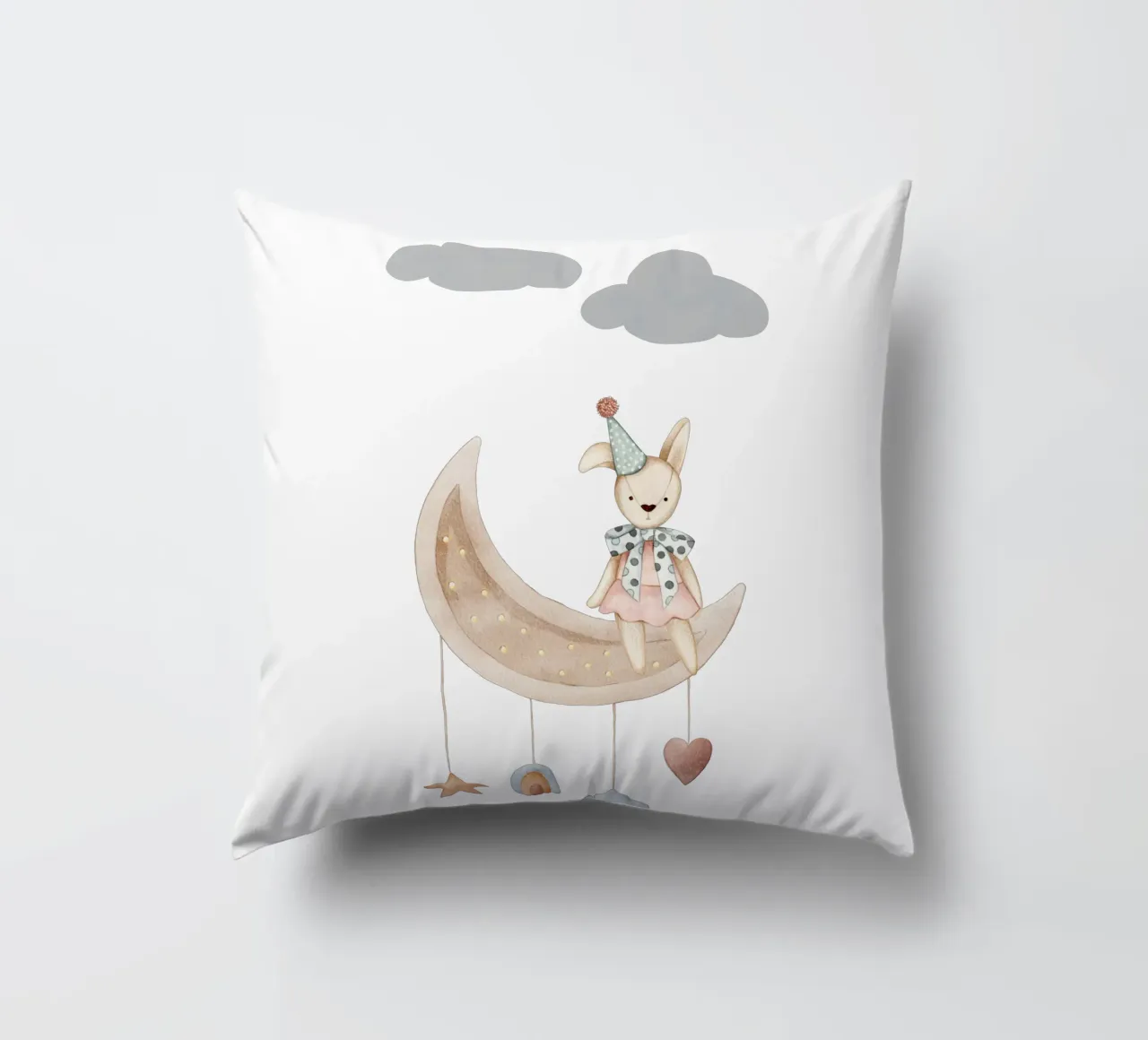 La notte dei coniglietti stellati cuscino da Doodle Dreams Art