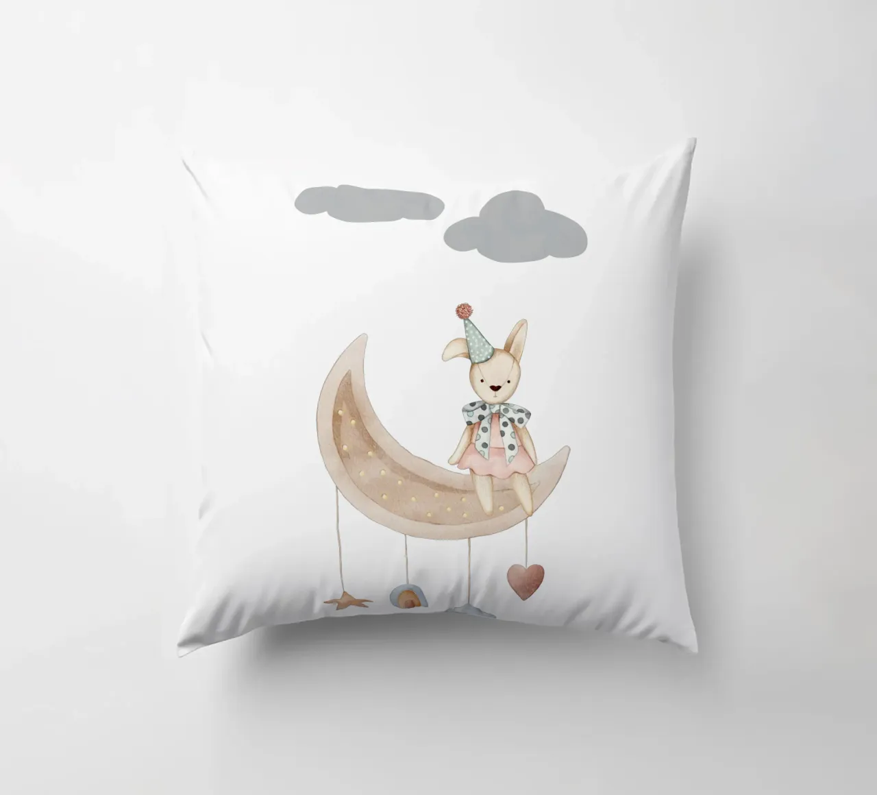 La notte dei coniglietti stellati cuscino da Doodle Dreams Art