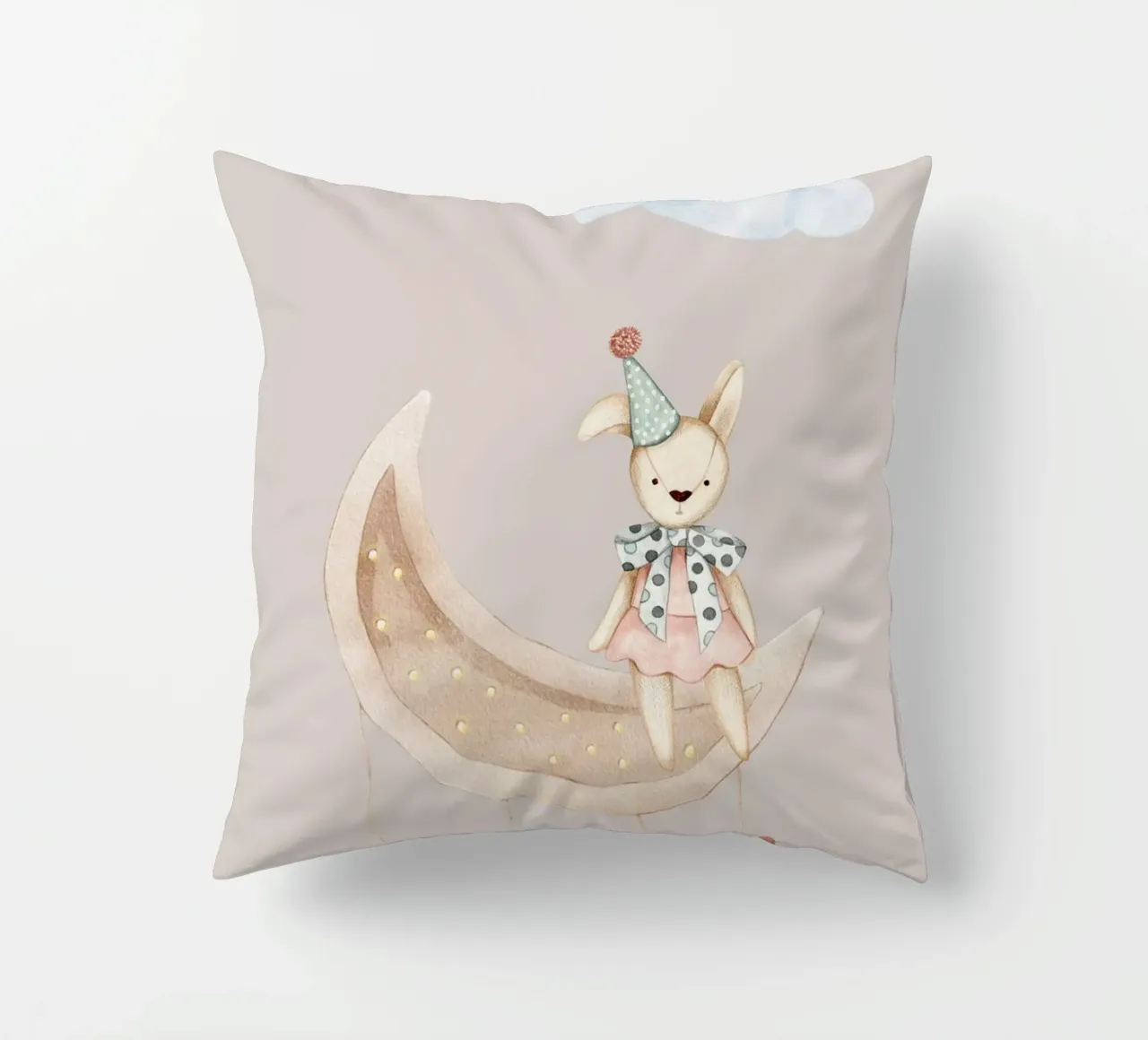 La notte dei coniglietti stellati cuscino da Doodle Dreams Art
