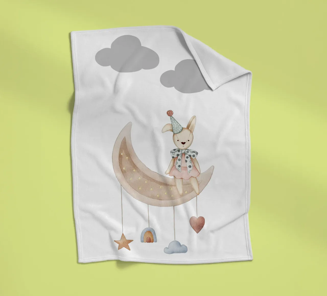 La notte dei coniglietti stellati coperta in pile da Doodle Dreams Art