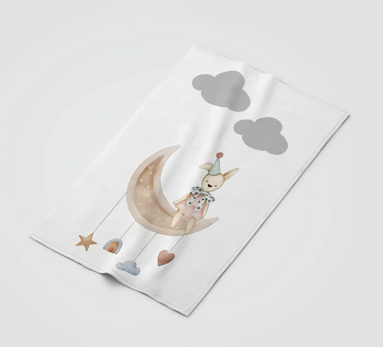 La notte dei coniglietti stellati coperta in pile da Doodle Dreams Art