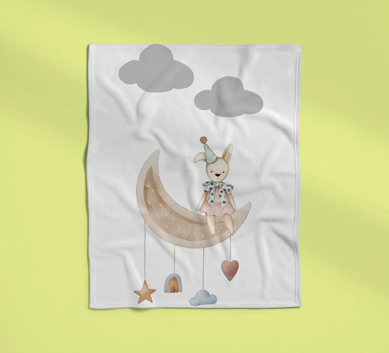 La notte dei coniglietti stellati coperta in pile da Doodle Dreams Art