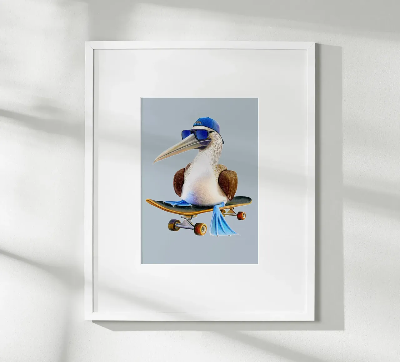 Paco the Skateboarder poster con telaio in alluminio da Graphit und Farbe