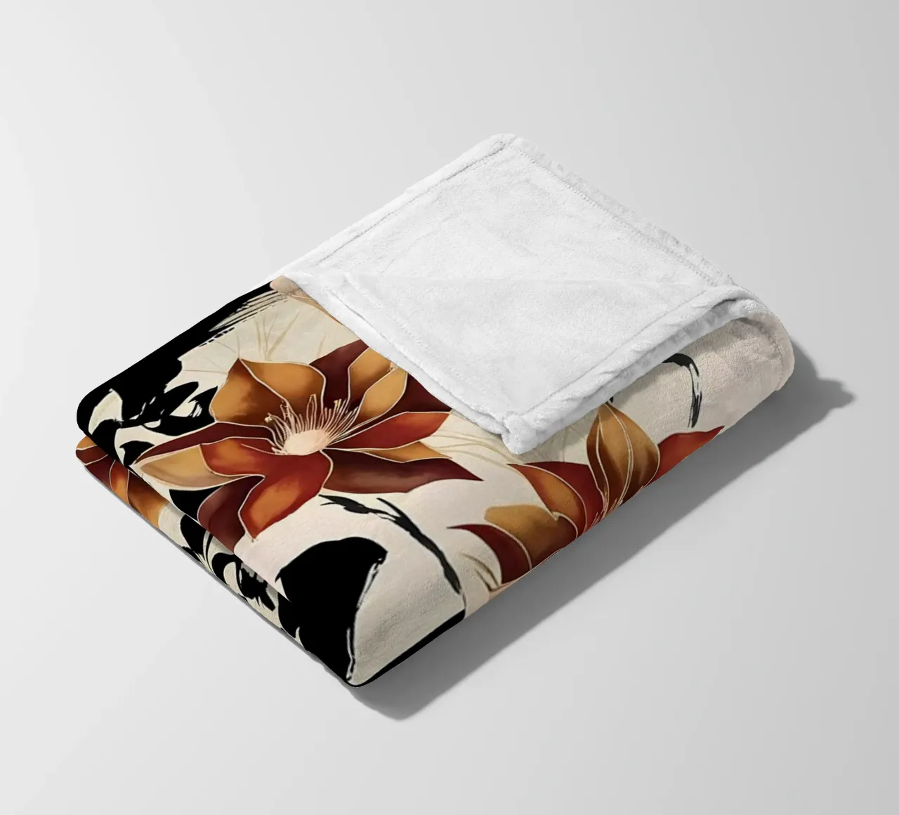 Fiori di primavera e fortuna: Un dipinto a inchiostro cinese coperta in pile da Artistic-shop