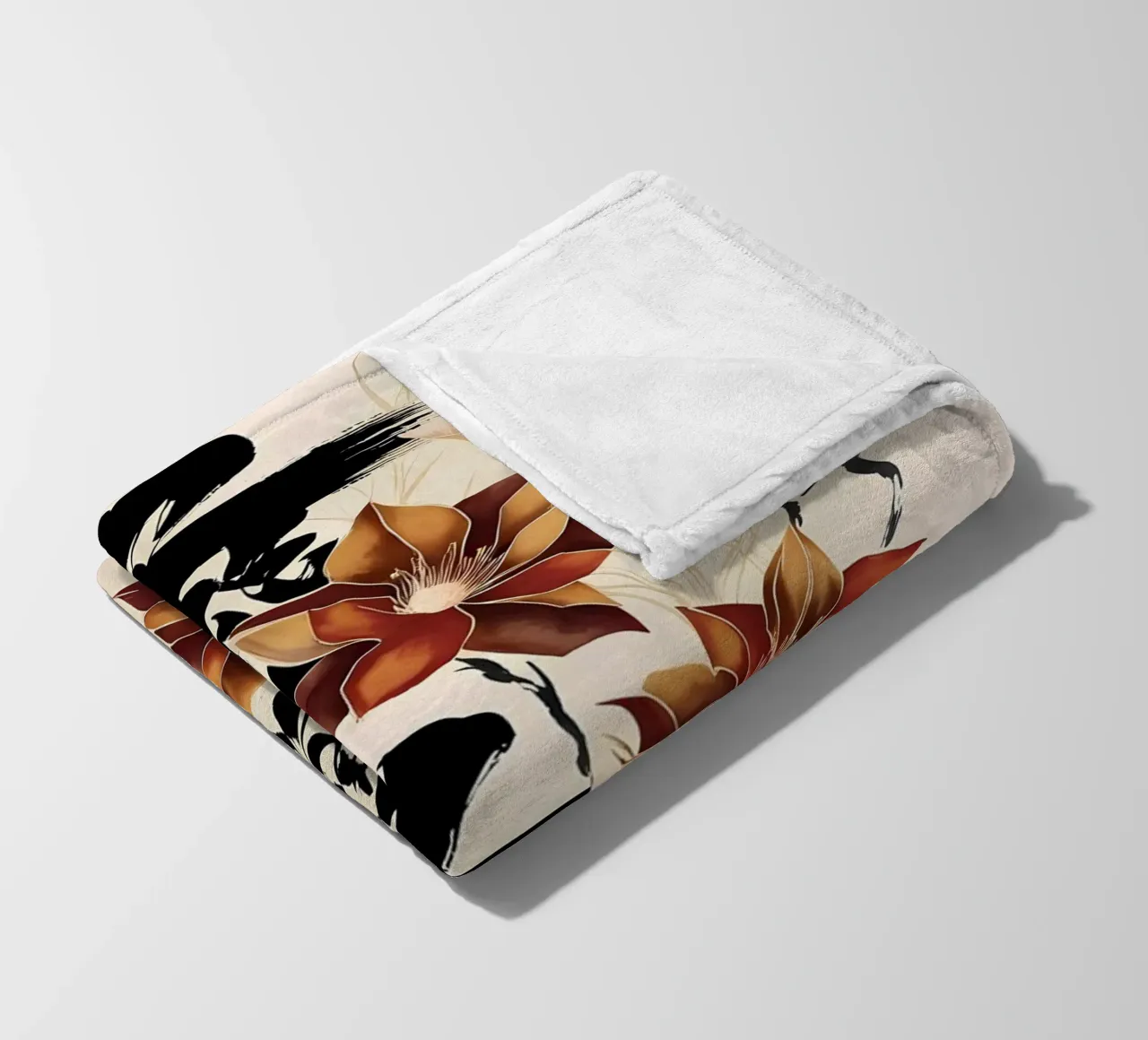 Fiori di primavera e fortuna: Un dipinto a inchiostro cinese coperta in pile da Artistic-shop