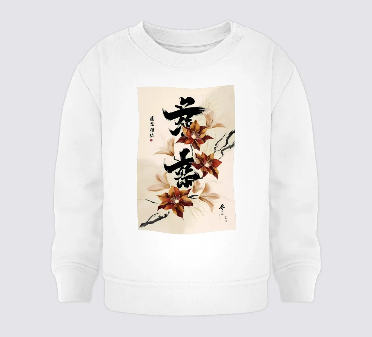 Fiori di primavera e fortuna: Un dipinto a inchiostro cinese felpa neonato da Artistic-shop