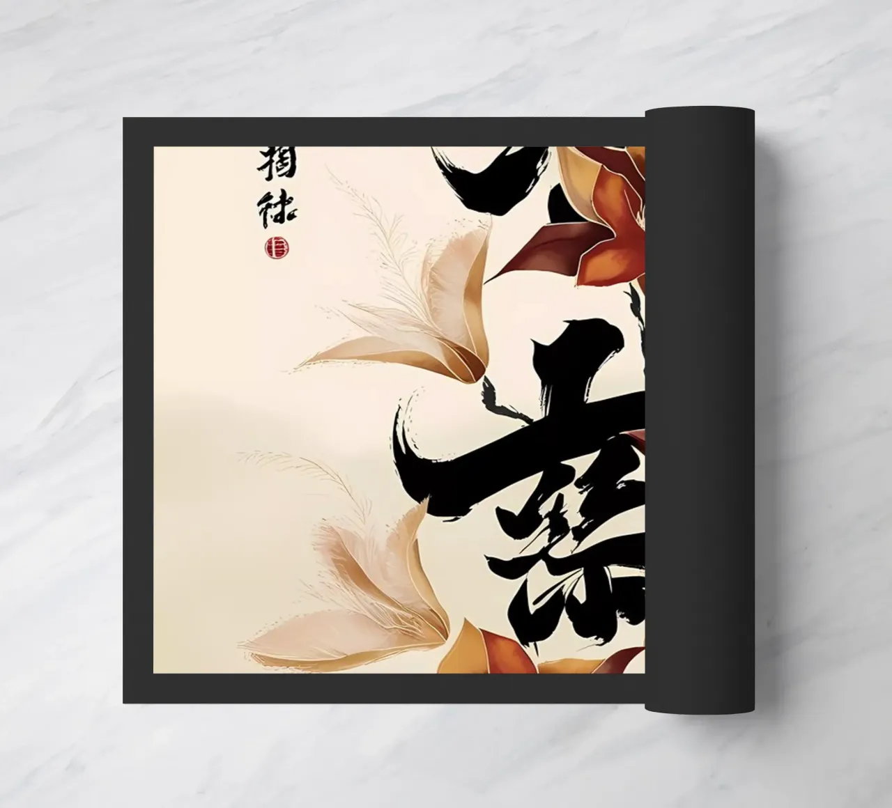 Fiori di primavera e fortuna: Un dipinto a inchiostro cinese zerbino da Artistic-shop