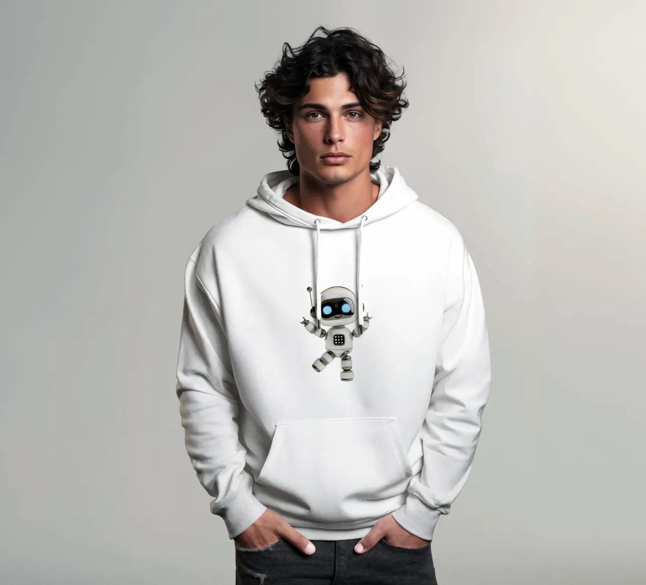 Happy Robot sudadera con capucha de Graphit und Farbe