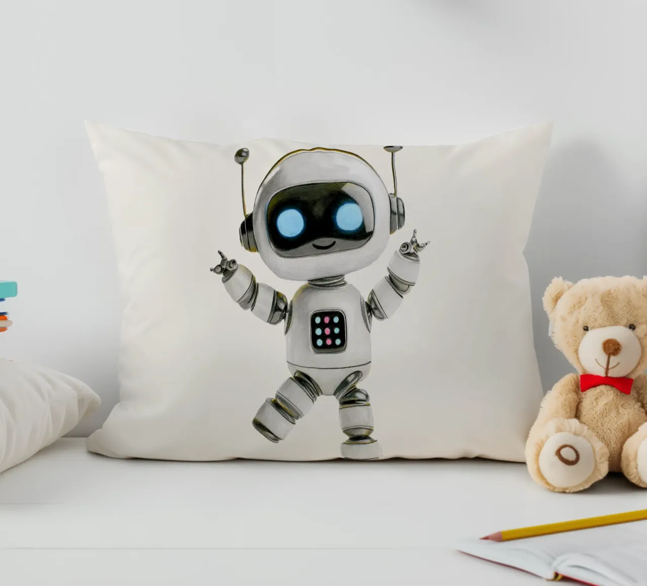 Happy Robot cuscino da Graphit und Farbe