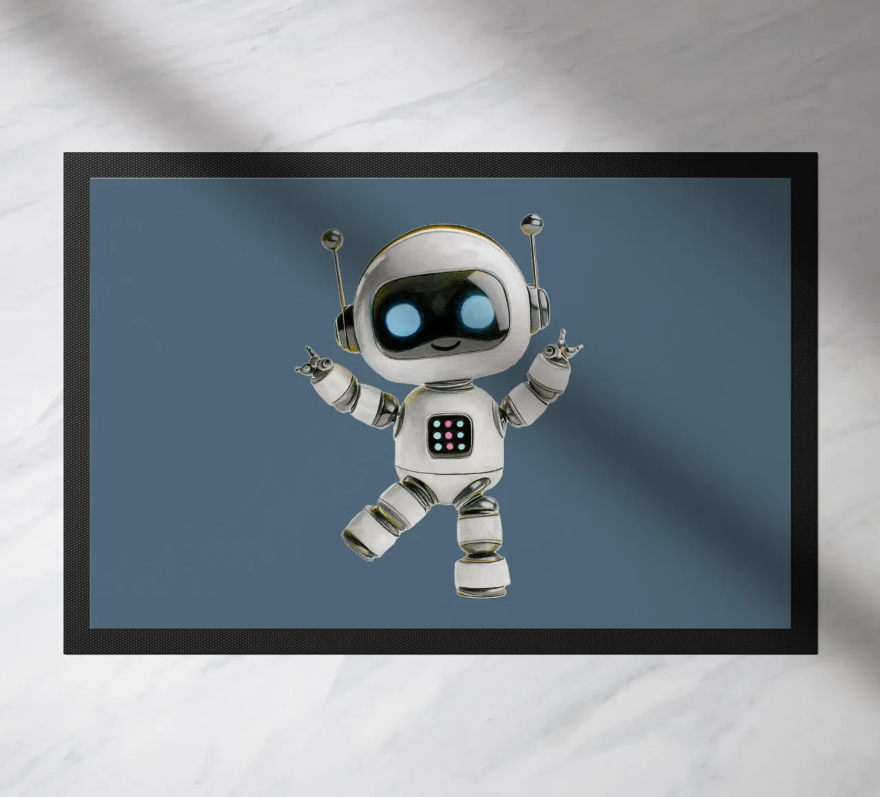 Happy Robot doormat by Graphit und Farbe
