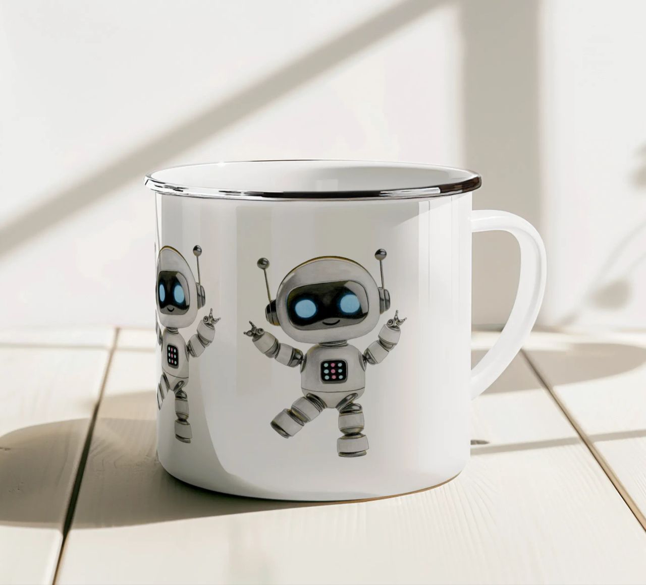 Happy Robot tazza in smalto da Graphit und Farbe