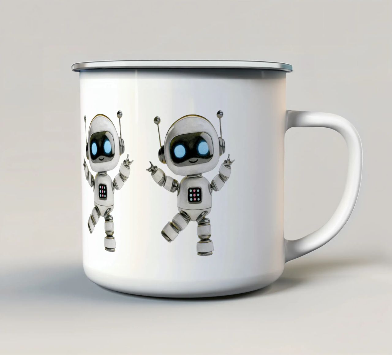 Happy Robot tazza in smalto da Graphit und Farbe