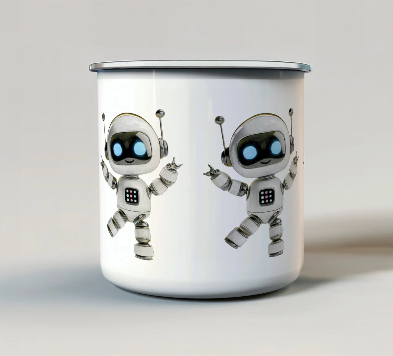 Happy Robot tazza in smalto da Graphit und Farbe
