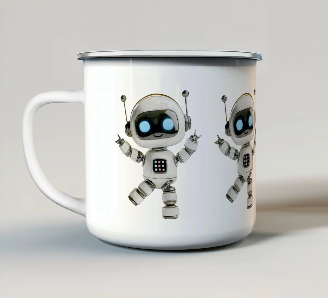 Happy Robot tazza in smalto da Graphit und Farbe