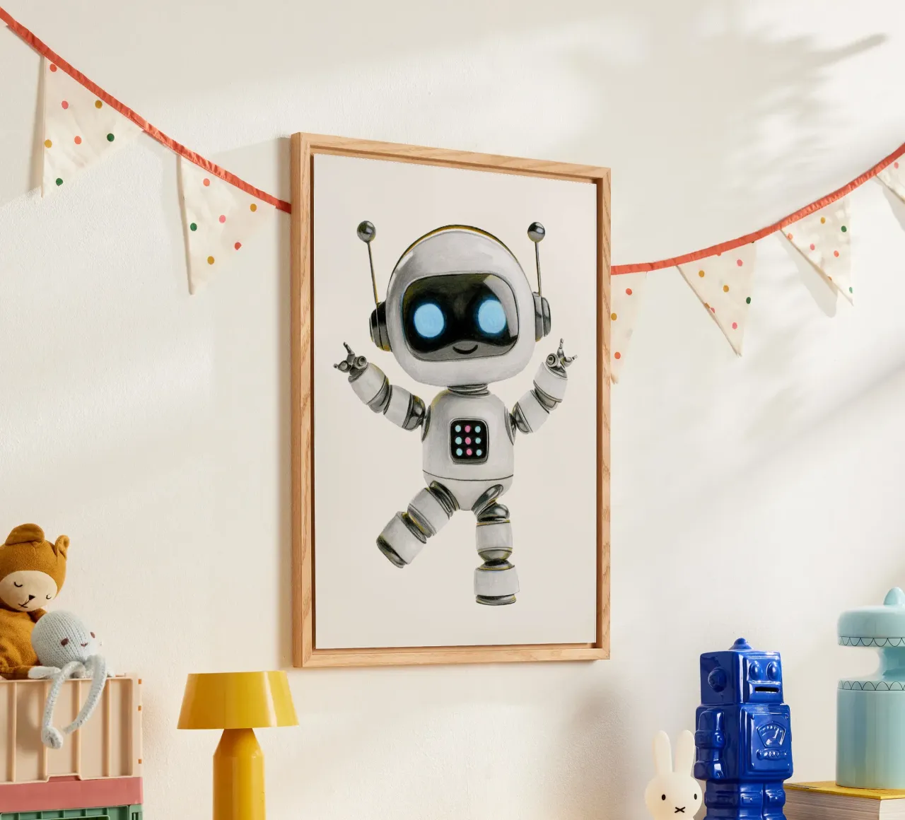 Happy Robot plexiglass da Graphit und Farbe