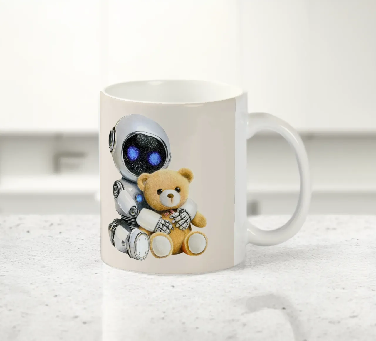Robot e orsacchiotto tazza in ceramica da Graphit und Farbe