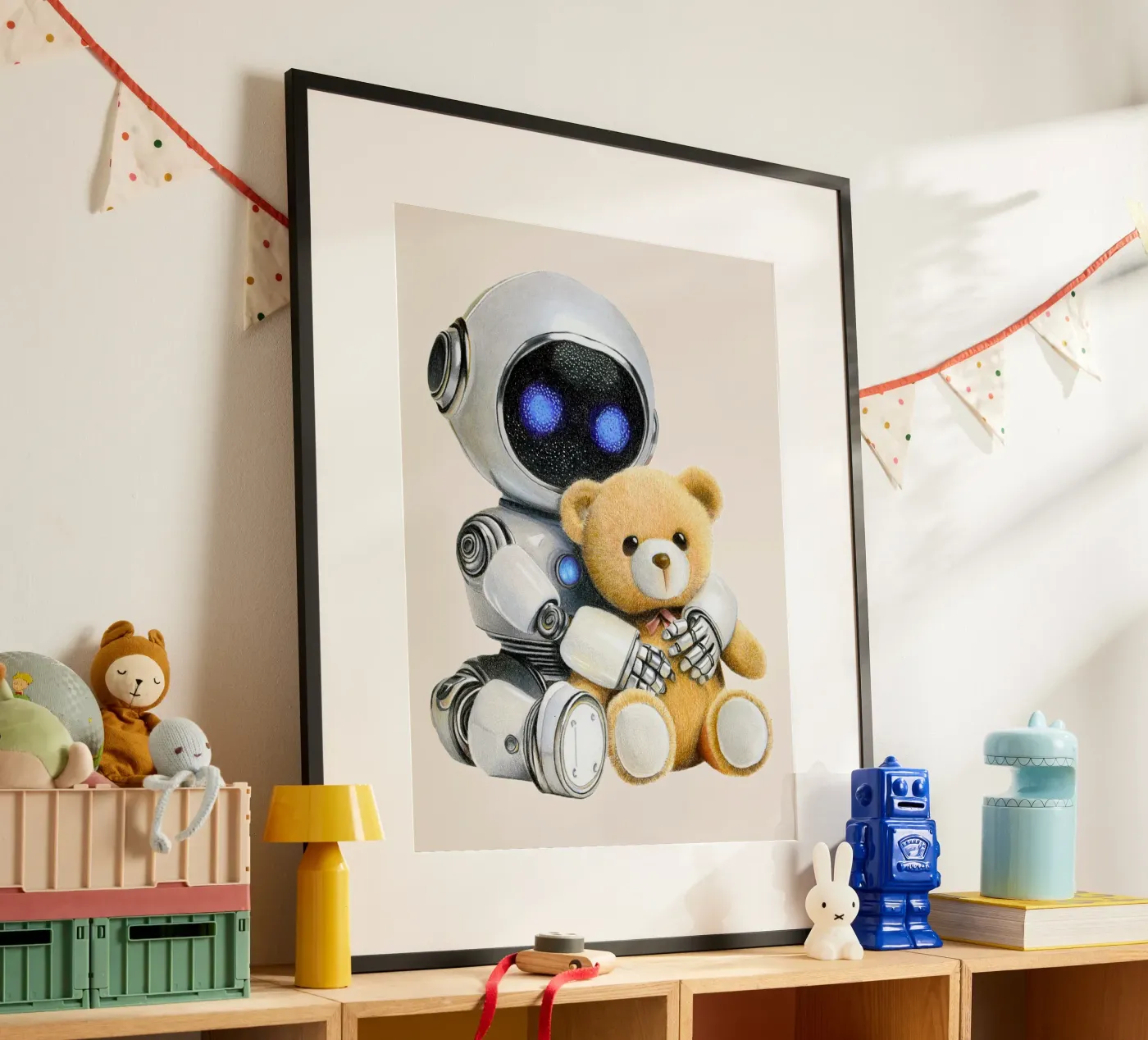 Robot e orsacchiotto poster da Graphit und Farbe