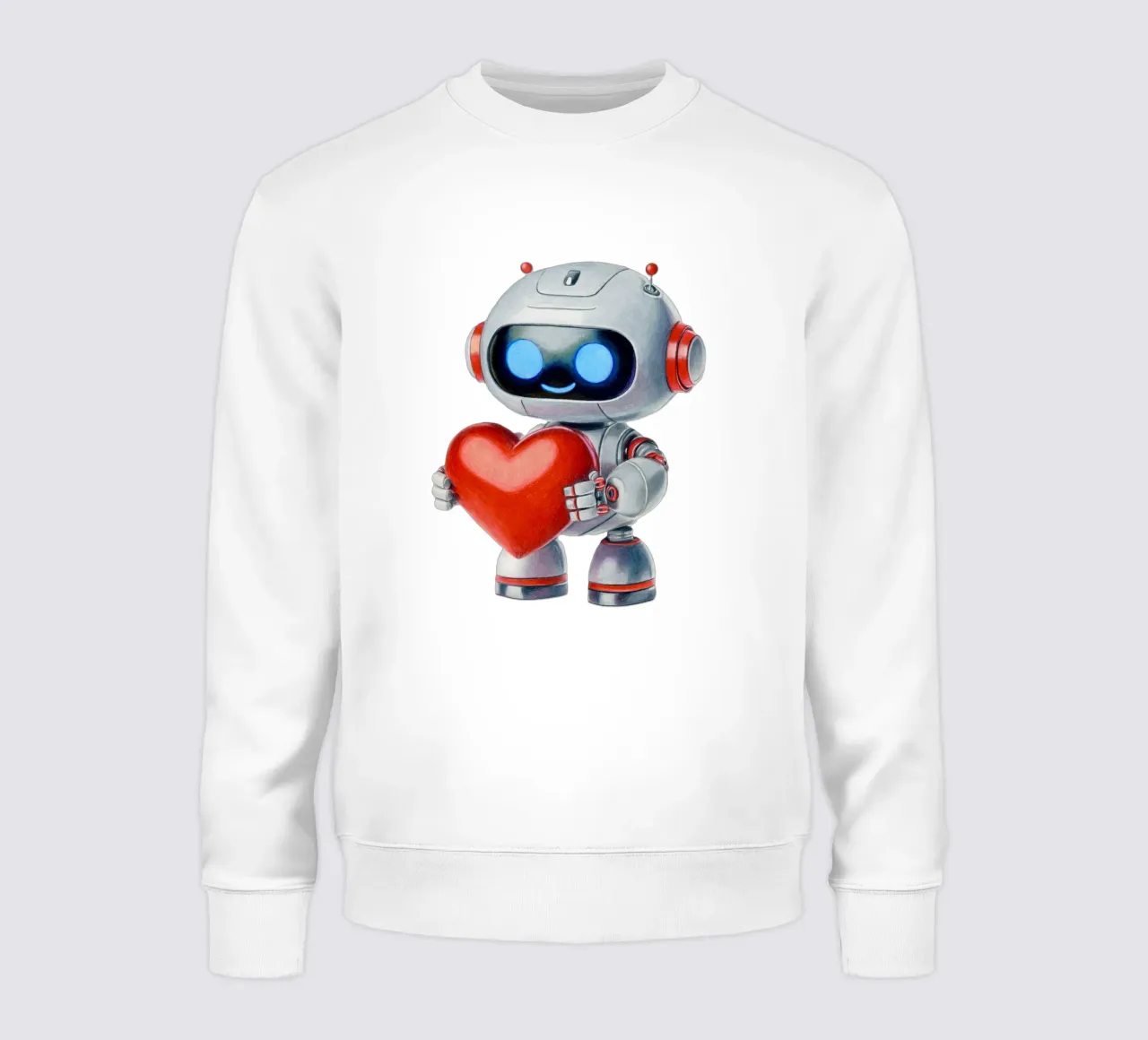 Robots with a heart sweatshirt by Graphit und Farbe