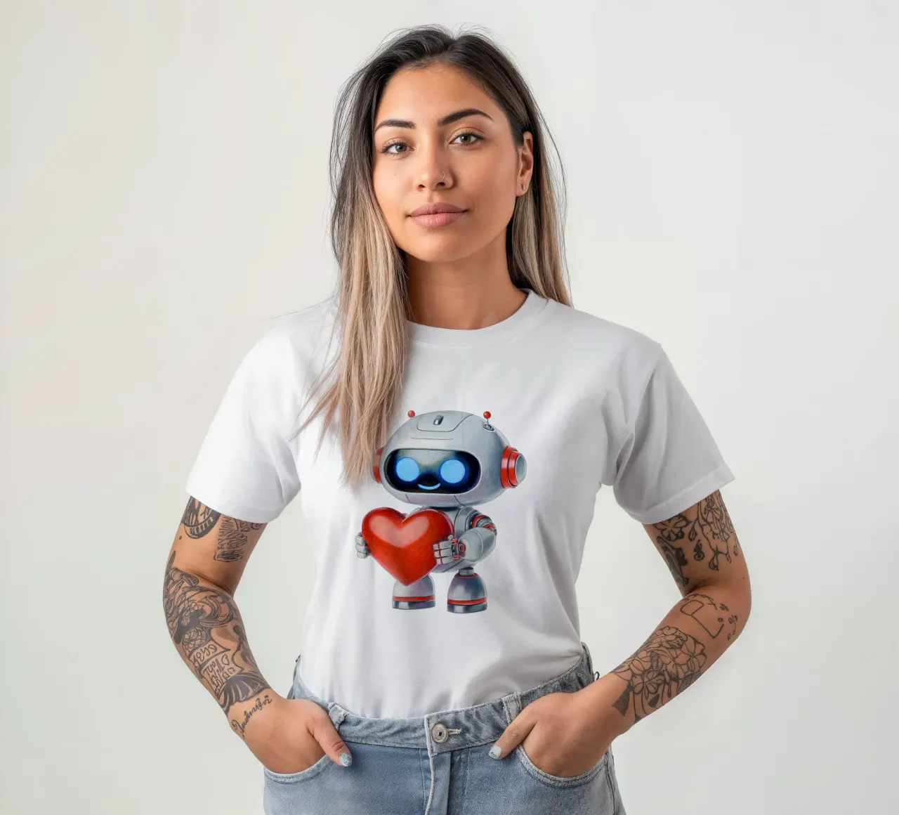 Robot con un cuore t-shirt da Graphit und Farbe