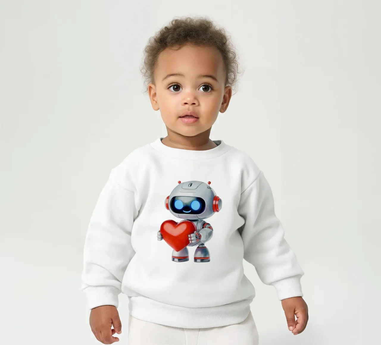 Roboter mit Herz Baby Sweatshirt von Graphit und Farbe
