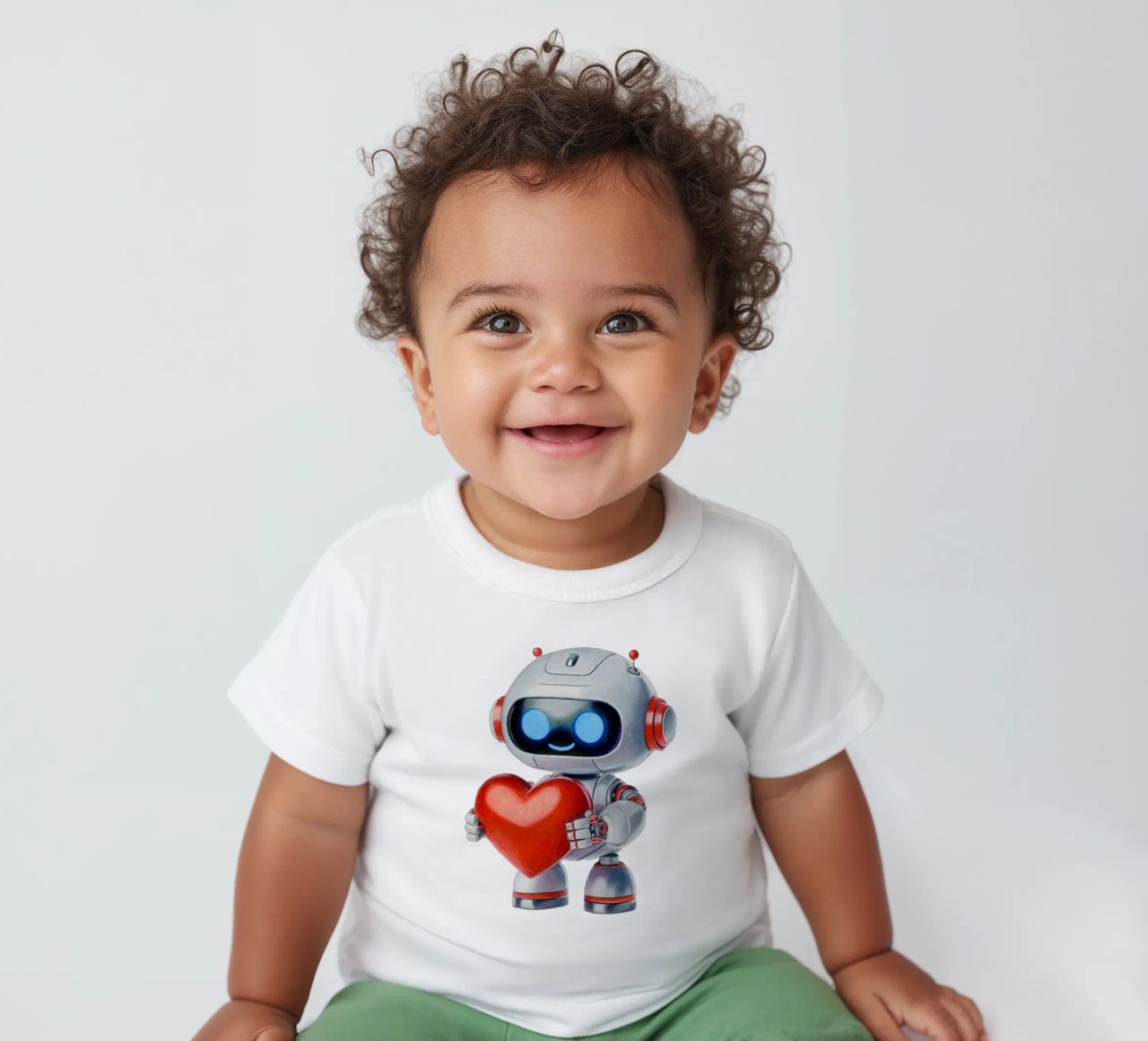 Robot con un cuore maglietta neonato da Graphit und Farbe