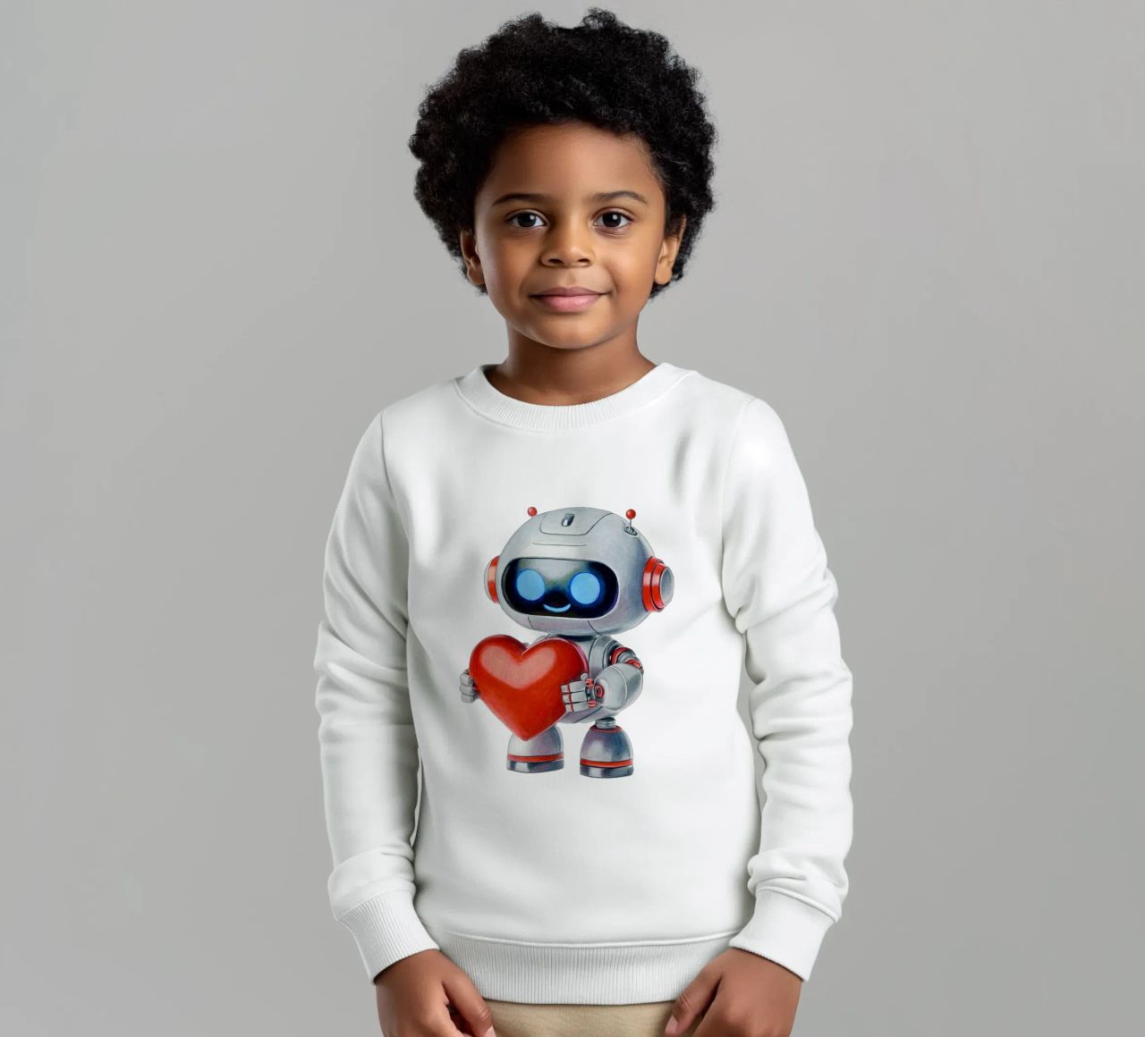 Robot con un cuore felpa bambino da Graphit und Farbe