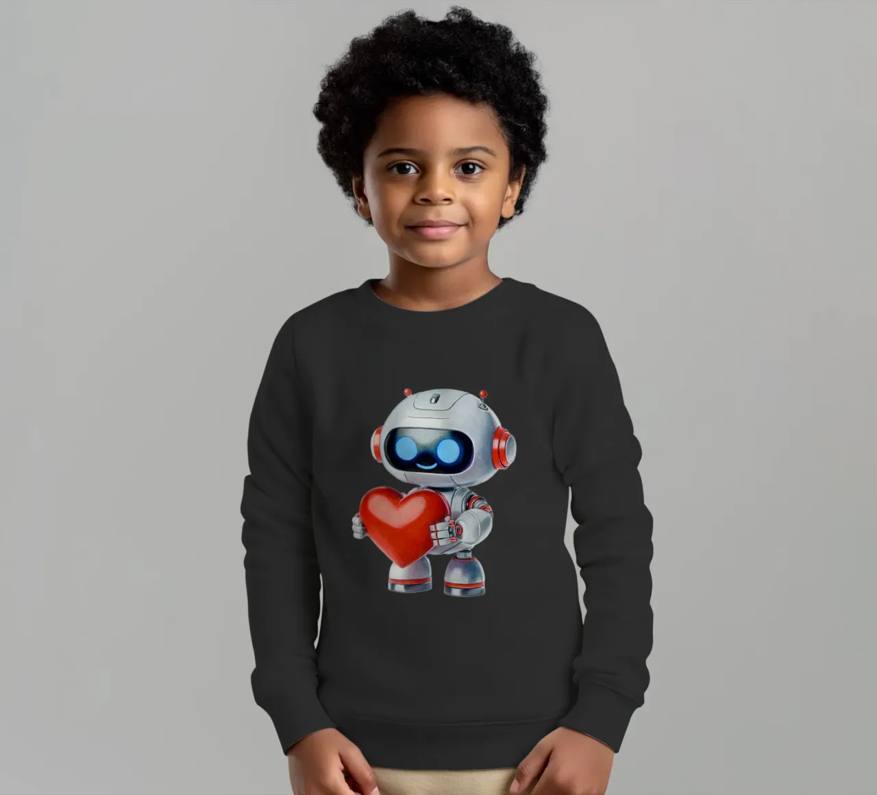 Robot con un cuore felpa bambino da Graphit und Farbe