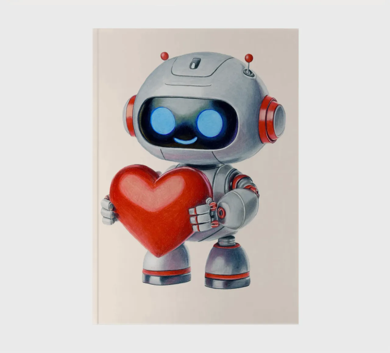 Robots with a heart notebook by Graphit und Farbe
