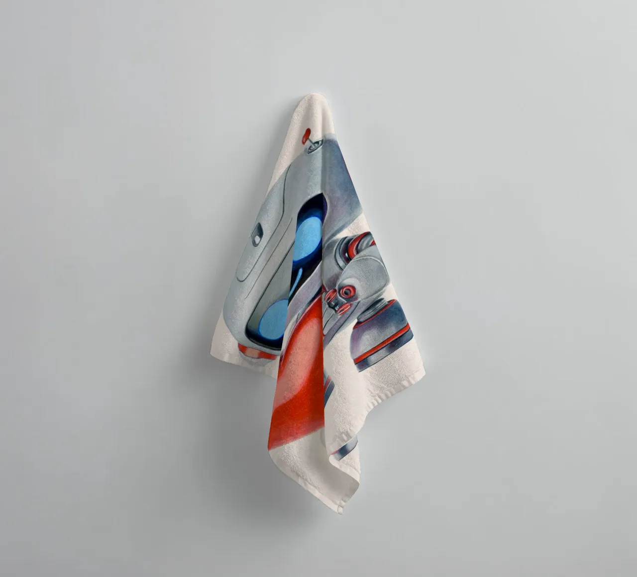 Robots with a heart towel by Graphit und Farbe