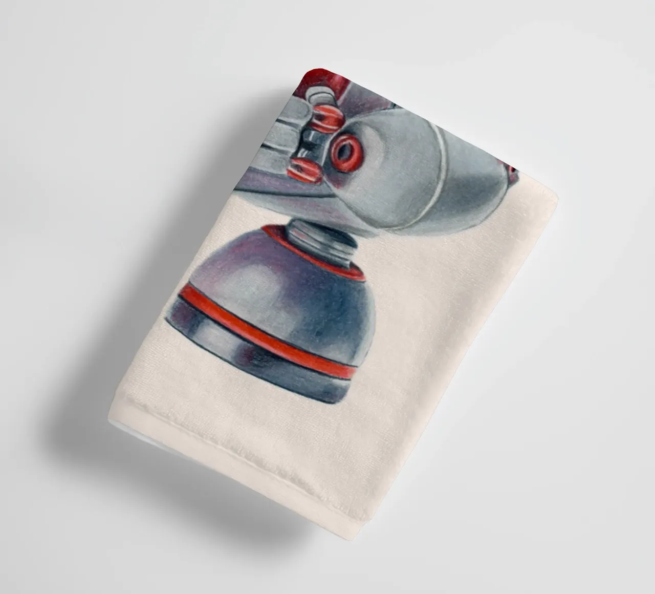 Robots with a heart towel by Graphit und Farbe
