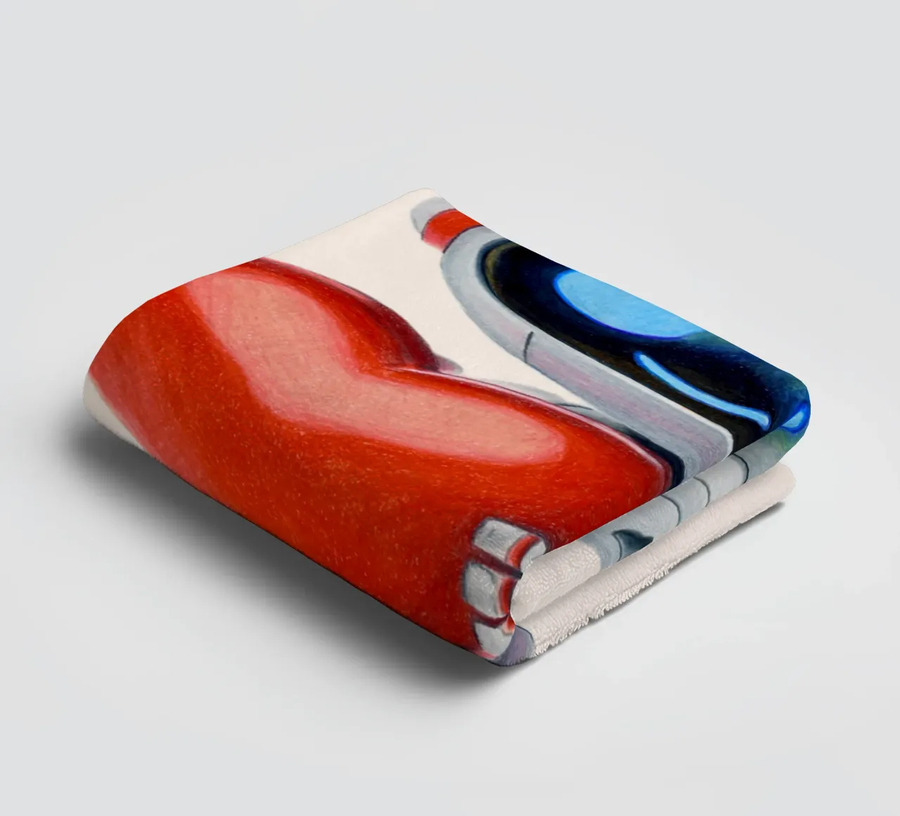 Robots with a heart towel by Graphit und Farbe