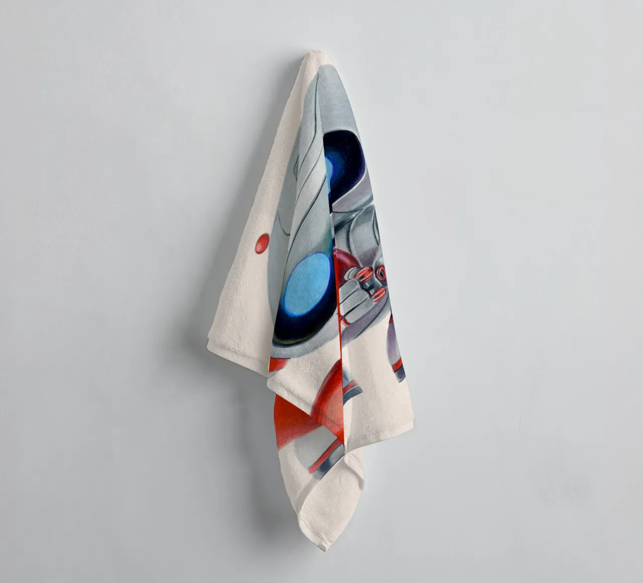 Robots with a heart towel by Graphit und Farbe