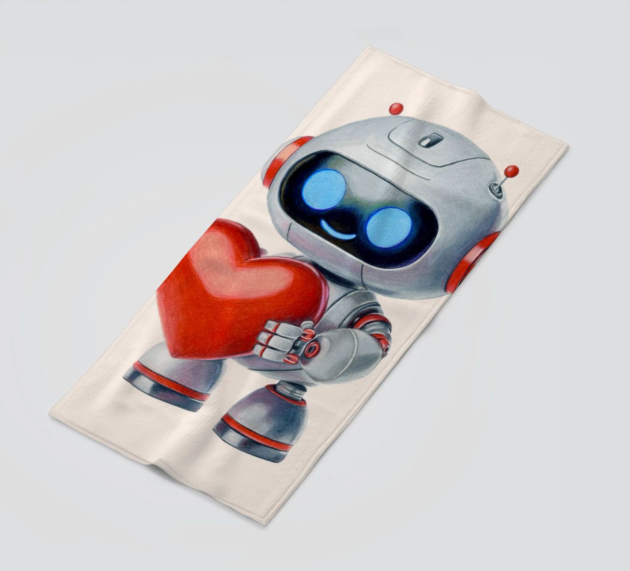 Robot con un cuore telo mare da Graphit und Farbe