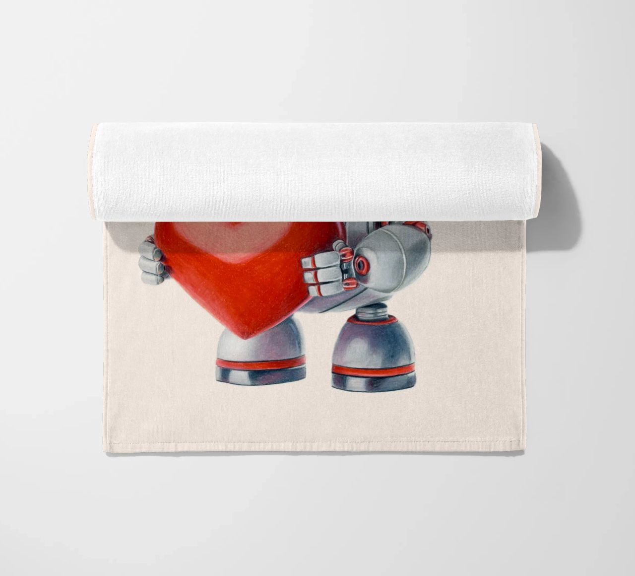 Robot con un cuore telo mare da Graphit und Farbe