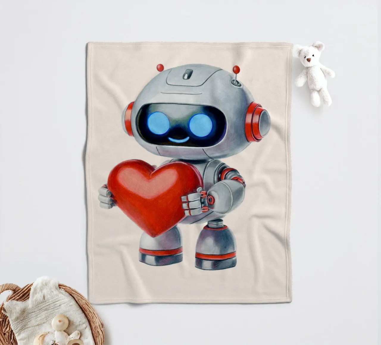 Robot con un cuore coperta in pile da Graphit und Farbe