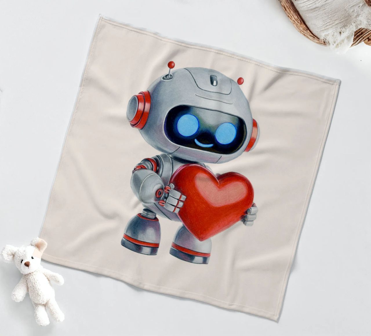 Robot con un cuore coperta in pile da Graphit und Farbe
