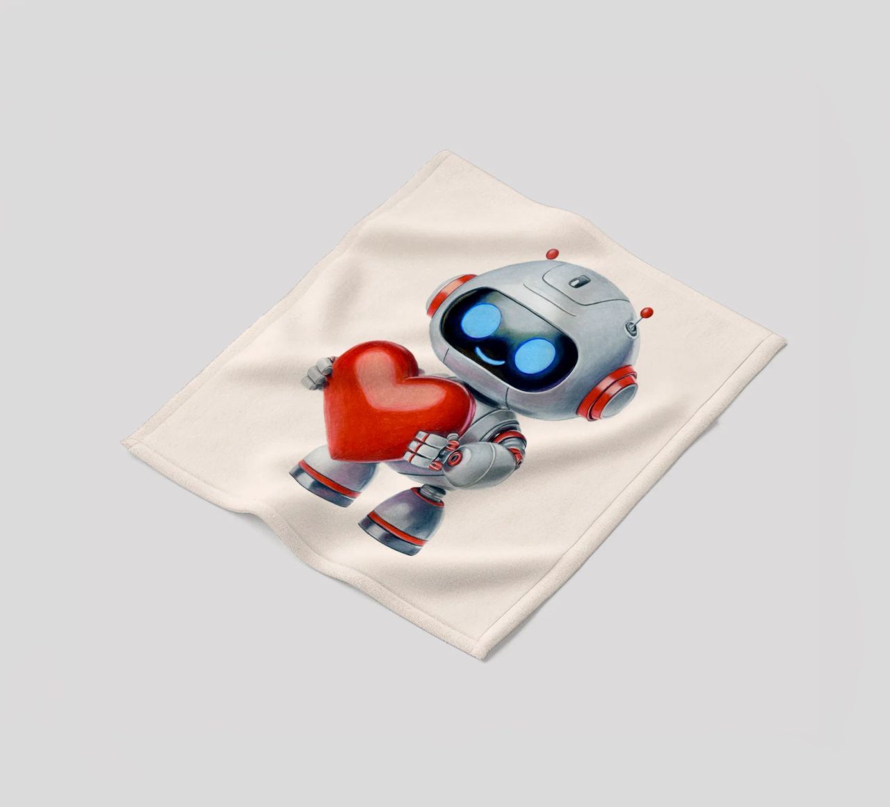 Robot con un cuore coperta in pile da Graphit und Farbe